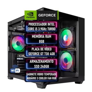 Imagem de PC Gamer Intel Core i5 3.8GHz  RAM 8GB NVIDIA GT 730 4GB SSD 240GB  Wi