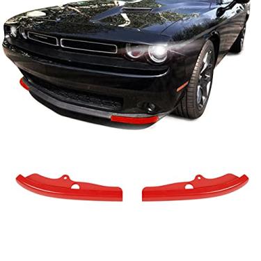Imagem de Hoolcar Protetor de batom dianteiro para Dodge Challenger Scat Pack R/T GT SRT Plus, vermelho, 2 peças