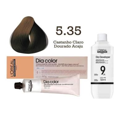 Imagem de Tonalizante Dia Color 5.35 Castanho Claro Dourado Acaju + Emulsão Reve