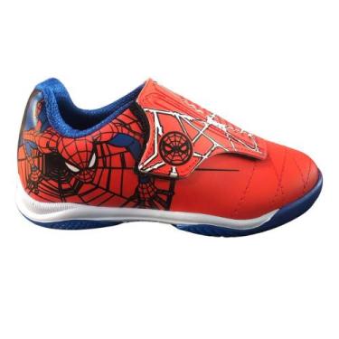 Imagem de Chuteira Marvel Futsal Spider Man Infantil - Vermelho, Vermelho, 27