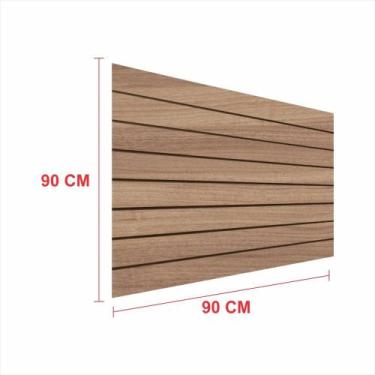 Imagem de Painel canaletado 18mm amadeirado escuro altura 90 cm comp 90 cm - E-n