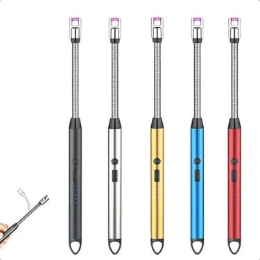 Imagem de Acendedor Elétrico USB Recarregável Multifunção para Cozinha Fogão a Gás Carvão Velas e Mais com Cores Variadas