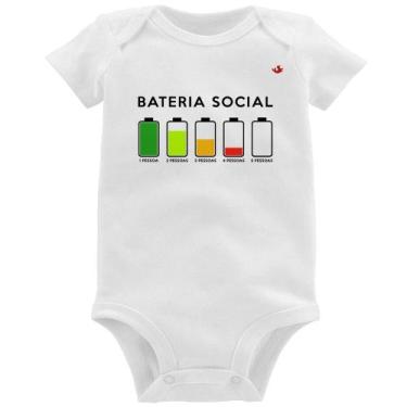 Imagem de Body Bebê Bateria Social - Foca na Moda, Branco, M