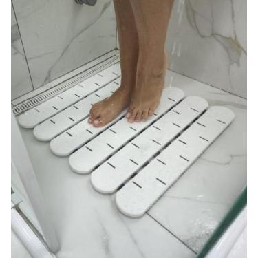 Imagem de TAPETE ESTRADO ANTIDERRAPANTE SEGURO 53x53 COM 108 VENTOSAS BOX BANHEI