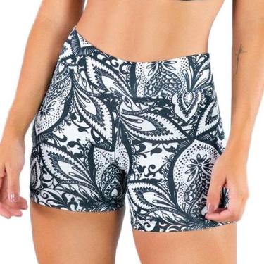 Imagem de Kit 3 Short Curto Suplex Estampado Cintura Alta Fitness Academia Malha