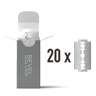 Imagem de Pacote com 20 lâminas de reposição Safety Razor Bevel para homens