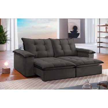 Imagem de Sofá Retrátil E Reclinável 1,80m 2 Lugares Cinza/preto