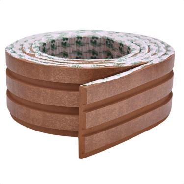 Imagem de Painel Ripado Laminado Autocolante Flexível Amadeirado 5mt Bronze Com Textura Amadeirado