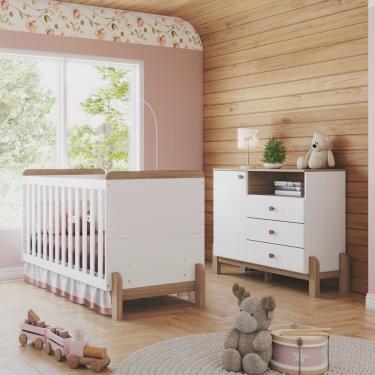 Imagem de Conjunto Quarto de Bebê Berço 2 em 1 e Cômoda Yuri