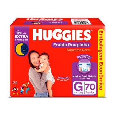 Imagem de Fraldas Huggies Roupinha Supreme Care G 70 Unidades