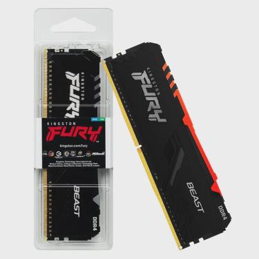 Imagem de Memoria 16Gb Ddr4 3200 Cl16 1.2V Desktop Fury Beast rgb KF432C16BB12A/16 Kingston