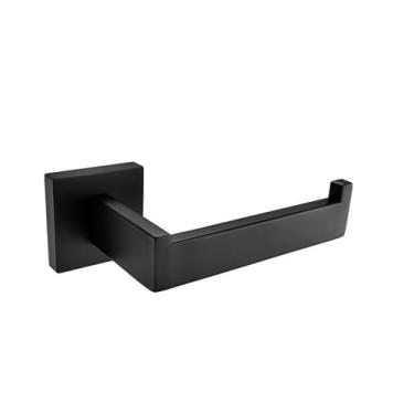 Imagem de Conjunto de acessórios para banheiro preto fosco, suporte para escova de vaso sanitário, suporte para papel higiênico, barra de toalha, cabide, gancho, saboneteira, suporte para papel higiênico, C