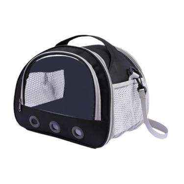 Imagem de Ｂｅｓｇａ Hamster transportar estojo portátil de transporte portátil zíper de zíper leve gaiola de porco de porco de porco de porco gaiola para hamster, Preto