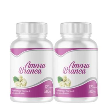 Imagem de Amora  bran ca 2 frascos de 120 cápsulas   240 capsulas de 500mg - NSU