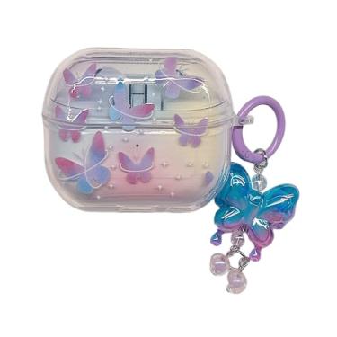 Imagem de QYFZXLV Capa para Galaxy Buds 3 e Buds 3 Pro, capa protetora de fone de ouvido transparente macia com gancho, capa de fone de ouvido à prova de choque para mulheres (E)