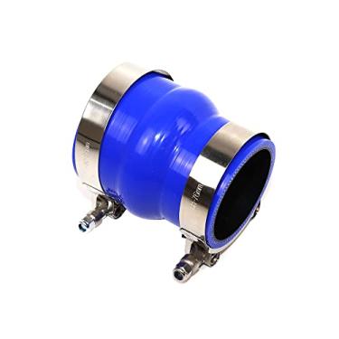Imagem de TenkeAuto Combo Acoplador de silicone reforçado com 4 camadas de alto desempenho 5,7 cm ID para 7 cm ID com braçadeiras de parafuso T de aço inoxidável 304 (5,7 cm - 7 cm, azul)