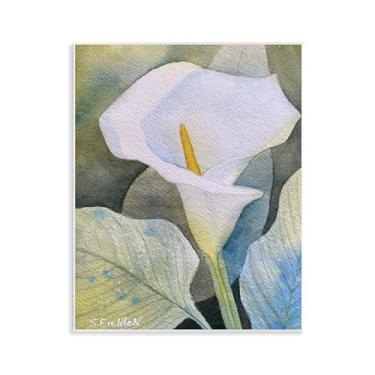 Imagem de Stupell Industries Arte de placa de parede Garden Calla Lily Bloom, design por Stephanie Fielden, 28 x 35 cm