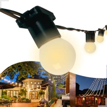 Imagem de Varal de Luzes LED 30m Externo Com Lâmpadas Gambiarra Cordão(110v,BRANCO QUENTE (AMARELO))