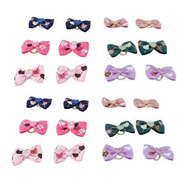 Imagem de Arcos de Cabelo de Cachorro, 24pcs Filhote de Cachorro Yorkie de Cachorro Puro Fita Elástica Gravata Faixas de Cães Garotas de Cães Com Elos de Borracha para Cães Pequenos e Filhotes, Todos Os