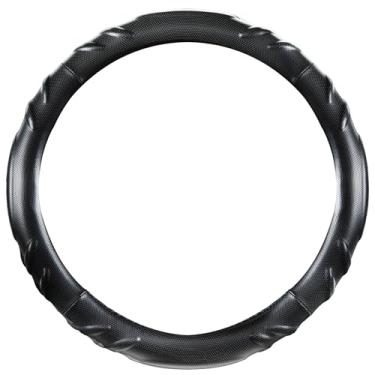 Imagem de CACAWIZ Capa de volante de carro para RAM 1500 2500 3500, acessórios automáticos para RAM, couro premium, design esportivo, preto