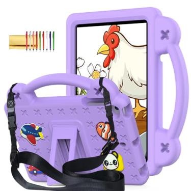 Imagem de Dteck Capa infantil para iPad Mini 5ª geração/iPad Mini 4 3 2 1 7,9 polegadas com suporte/alça, suporte de lápis embutido, desenho animal/carro, capa dura leve à prova de choque com alça de ombro
