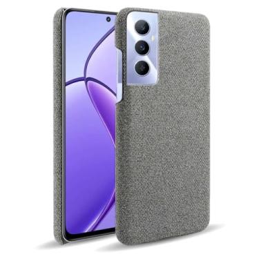 Imagem de Capa para OPPO Realme C65 4G,Capa desenhada em lona,Case Protetora Ultrafina com Empunhadura Macia,Design em Tecido Antichoque e Antiarranhões-Gray
