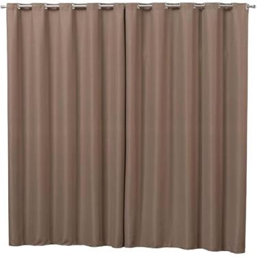 Imagem de Kit 2 Cortinas Semi Blackout Tecido Corta Luz 2,80m x 2,70m Quarto Sala para Varão de 3 Metros Avelã e Marrom