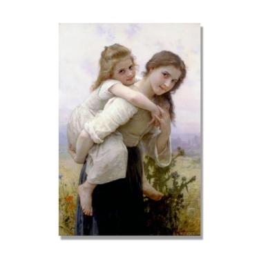 Imagem de NHLDZYH William Adolphe Bouguereau Impressões artísticas - Pintura de retrato - (Menina 5) - Pôster temático de mitologia grega - Pôster de decoração de parede vintage. Somente tela 70 x 105 cm - 27,6
