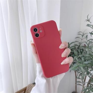 Imagem de Capa de silicone líquido para celular Xiaomi Redmi Note 12 12S 7 8 8T 9 9S 9T 10 10S 10T Pro Max Capa macia e fina em cores doces, vermelho camélia, para Redmi Note 12 5G