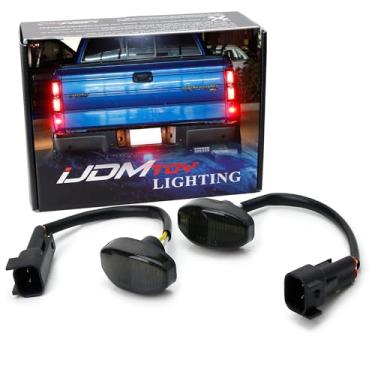Imagem de iJDMTOY Kit de luz de marcador lateral traseiro com lente fumê vermelha com LED completo abaixo da lanterna traseira compatível com Ford Raptor 2010-14, alimentado por LED 12-SMD, substitui lâmpadas