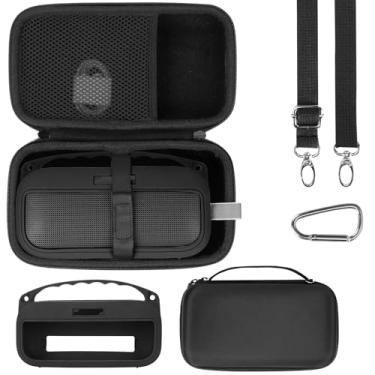 Imagem de Lebakort Kits de estojo de armazenamento compatíveis com alto-falante portátil Bose SoundLink Flex 2ª geração/Bose SoundLink Flex (capa de silicone preta + capa rígida)