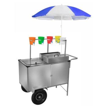 Imagem de Carrinho de Raspadinha Guarda Sol e Rodas Pneumáticas Cefaz