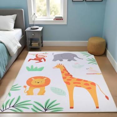 Imagem de Superior Tapete de área interna, suporte de pontos de feltro para crianças ou animais de estimação, berçário, sala de jogos, quarto, creche, escola, tapetes laváveis à máquina, capa de chão, tapete