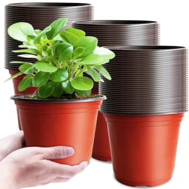 Imagem de Baaxxango 100 vasos de plantas, vasos de mudas de plástico de 15 cm de espessura com orifícios, vaso inicial de sementes, recipiente para plantas de flores para suculentas, mudas, estacas, transplante
