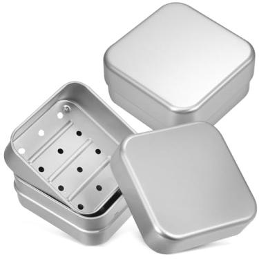 Imagem de Luxshiny 2 Unidades De Estojos Sabonete Em Alumínio Viagem Recipiente Sabonete Em Barra Caixa Com Tampa E Filtro De Drenagem
