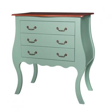 Imagem de Cômoda Bombê Alta Antique 3 Gavetas 1023 Laca Verde Musgo