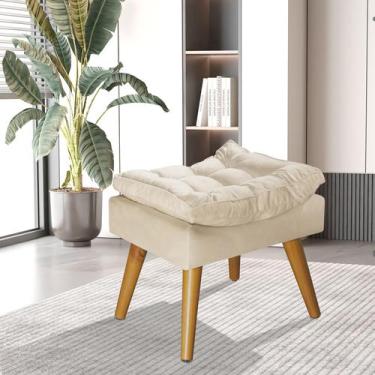 Imagem de Puff Sênior Suede Luxuoso Banco Apoio Pés Almofadado Penteadeira - Met