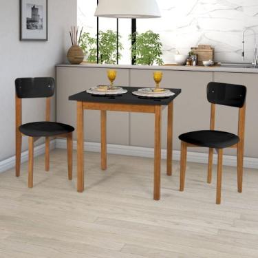 Imagem de Mesa com Cadeiras 80cm MDF Pinus Estofado Robusto Moderno - Ravilar, P