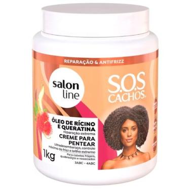 Imagem de Creme Pentear SOS Cachos Rícino Queratina Salon Line 1kg