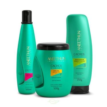 Imagem de Kit Profissional para Cachos: Shampoo Low/No Poo, Máscara e Finalizador — Definição, Brilho e Controle de Frizz