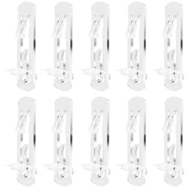 Imagem de Pinos de suporte de prateleira de bloqueio, pinos de moldura de armário de plástico, clipes de suporte autotravante de 6,9 mm para armários de cozinha de 0,9 mm de espessura, móveis, estantes de