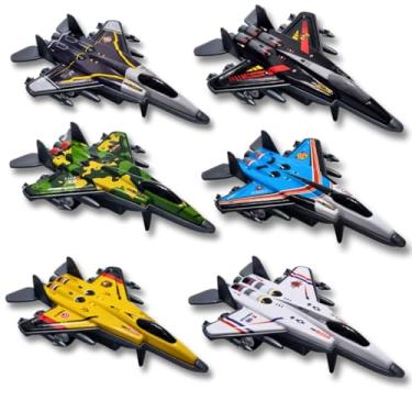 Imagem de Kit 6 Avião Combate Jato Miniatura Brinquedo Menino Aviões