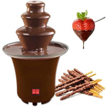 Imagem de Super Máquina Fundue Chocolate Cascata Profissional Portátil 220v Cascata Chocolate ideal para Evento Festa Aniversário Torre Três Andares Fonte Chocolate Fondue Elétrica - Premium Case