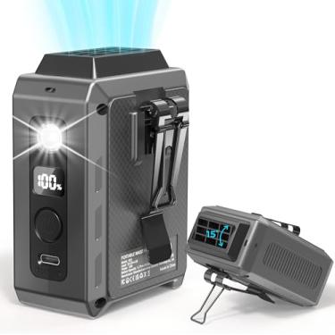 Imagem de COMLIFE Mini ventilador de cintura portátil – Ventilador de corpo vestível com clipe recarregável, resfriamento máximo de 20H, 5 velocidades 16000RPM Turbo mãos livres sob a camisa ventilador de