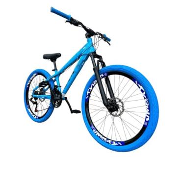 Imagem de Bicicleta 26 Gta Rebel Aluminio Freeride Downhill 21v Rodas Vmaxx Freio a Disco Pneu Flame (Azul)