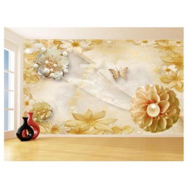Imagem de Papel De Parede 3D Floral Textura Sala Flores 3,5M Xfl267 - Você Decor