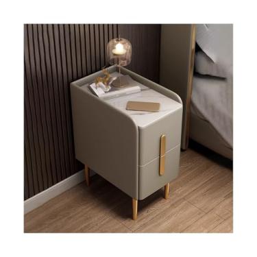 Imagem de Mesa De Cabeceira Estreita De Madeira Maciça Com Gavetas, Mesa De Cabeceira Moderna Com 4 Pernas Para Sofá De Quarto, Dormitório E Espaços Pequenos(Khaki,17x15x18in)