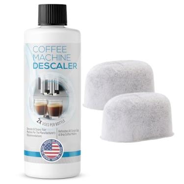 Imagem de Solução de descalcificação compatível com Keurig (1 frasco, 2 usos mais 2 filtros) – Kit concentrado de limpador descalcificante universal compatível com todas as máquinas de cápsulas K-Cup Keurig 1.0