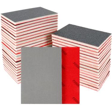 Imagem de 24 peças de esponja de lixa 2500, blocos de lixamento laváveis e reutilizáveis para madeira, metal, drywall, vidros, lixa seca úmida para acabamento suave