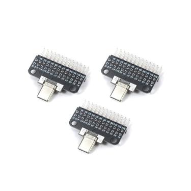 Imagem de Teyleten Robot Placa adaptadora USB 3.1 tipo C macho com placa PCB placa de teste 24P conector de chassi macho 3 peças